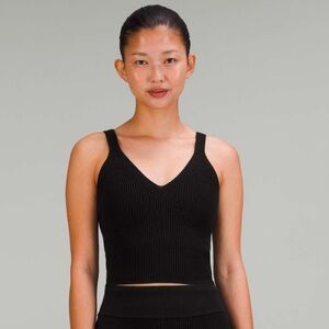 Lululemon Ribbed Knit Cropped Tank Top
Black